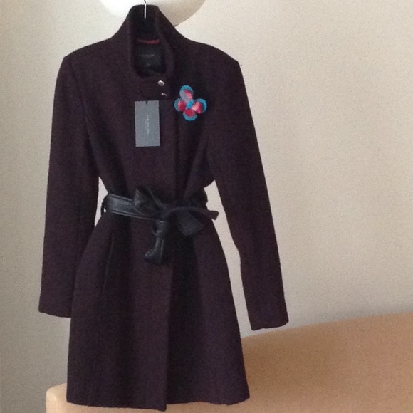 🍃🌹Andrew Marc - 'Marc New York' Plum Wrap Coat - Picture 3 of 8